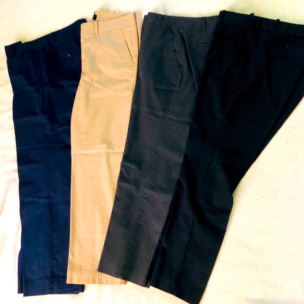 Lot of 4 womens dress pants 2 Banana Republic, 1 Talbots, 1 Van Heusen -all sz 6